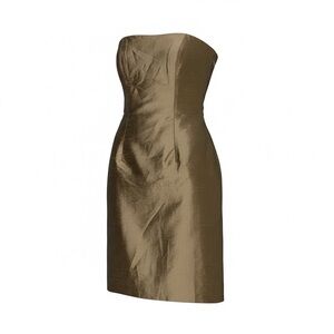 Vintage INC Raw Silk Strapless Dress